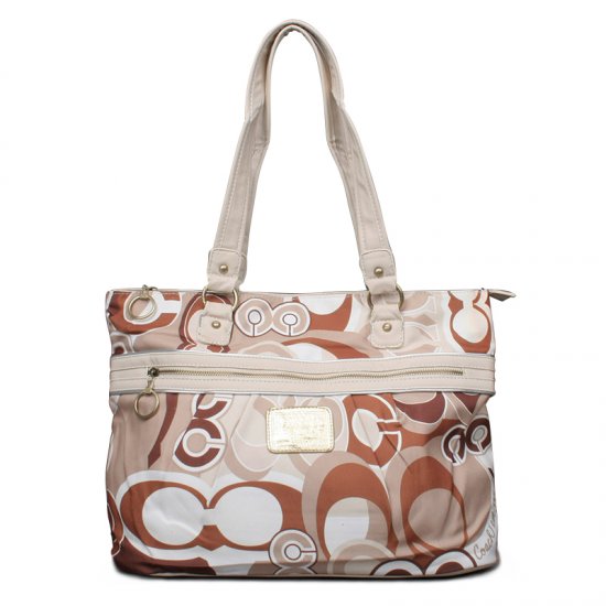 Coach Fashion Poppy Logo Large Apricot Totes ENY - Click Image to Close